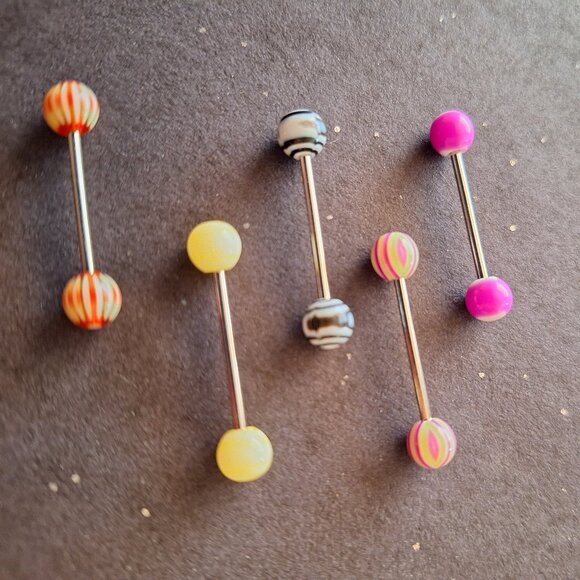 Nose, belly, eyebrow, daith, tongue rings TONGUE - Picture 2 of 3